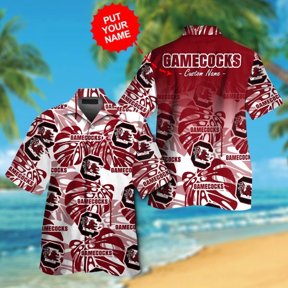 South Carolina Gamecocks Short Sleeve Button Up Tropical Hawaiian Shirt VER03