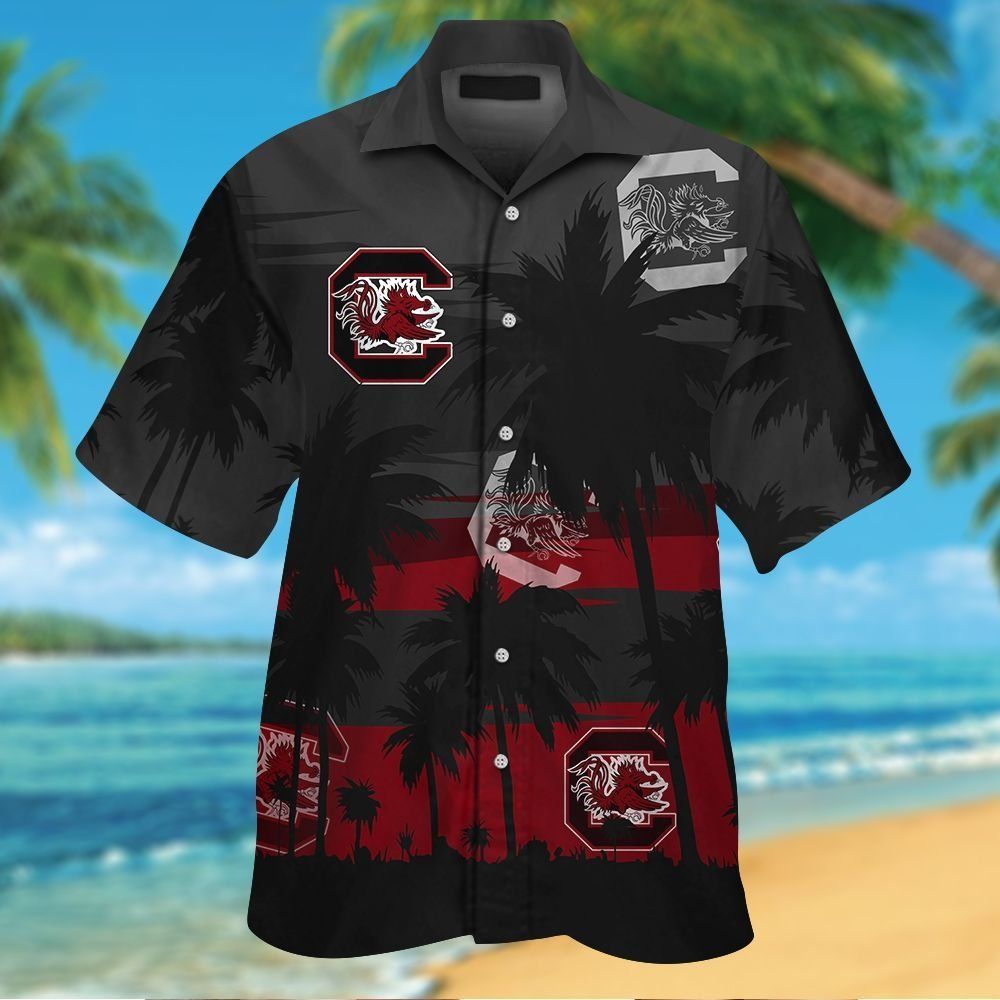 South Carolina Gamecocks Short Sleeve Button Up Tropical Hawaiian Shirt VER031