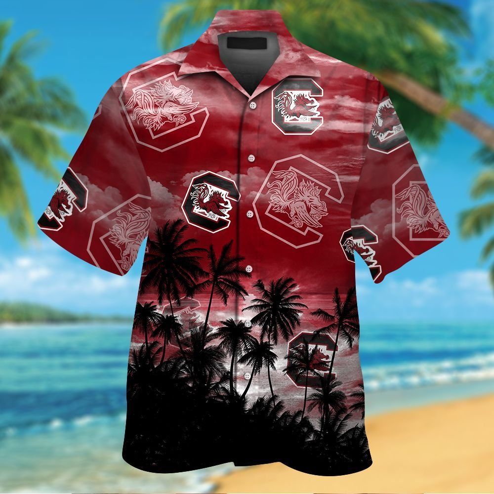 South Carolina Gamecocks Short Sleeve Button Up Tropical Hawaiian Shirt VER032