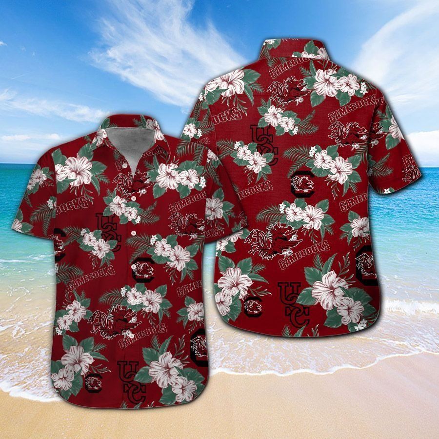South Carolina Gamecocks Short Sleeve Button Up Tropical Hawaiian Shirt VER04