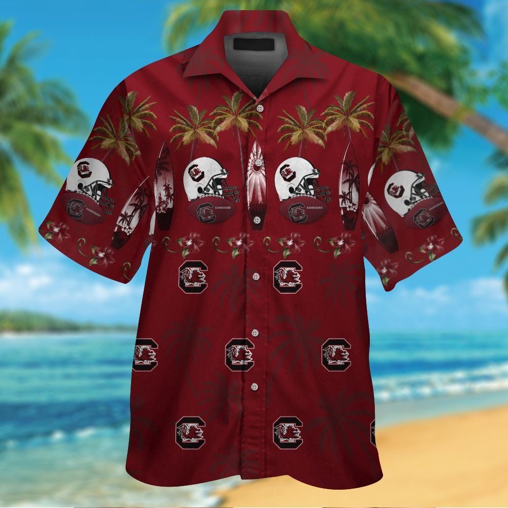 South Carolina Gamecocks Short Sleeve Button Up Tropical Hawaiian Shirt VER05