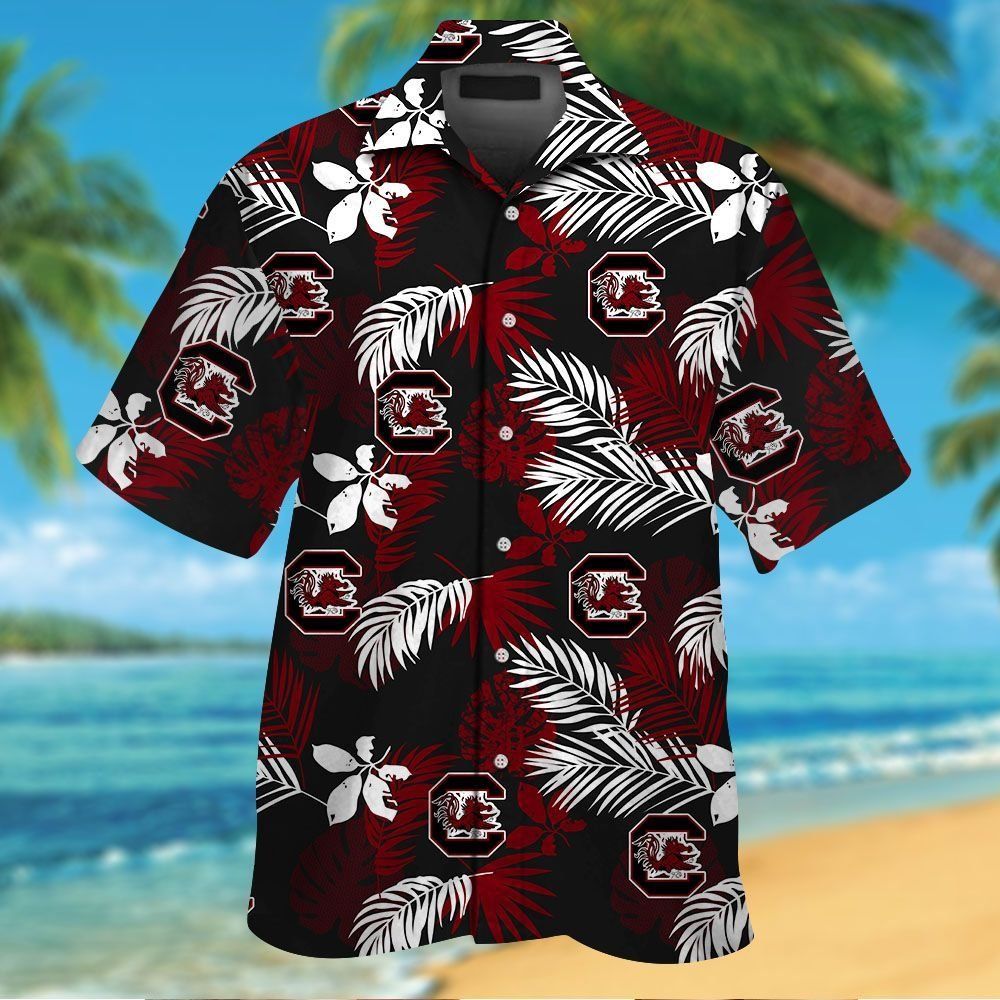 South Carolina Gamecocks Short Sleeve Button Up Tropical Hawaiian Shirt VER06
