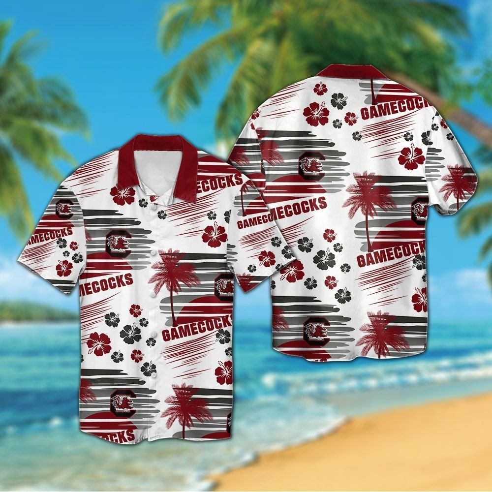 South Carolina Gamecocks Short Sleeve Button Up Tropical Hawaiian Shirt VER07