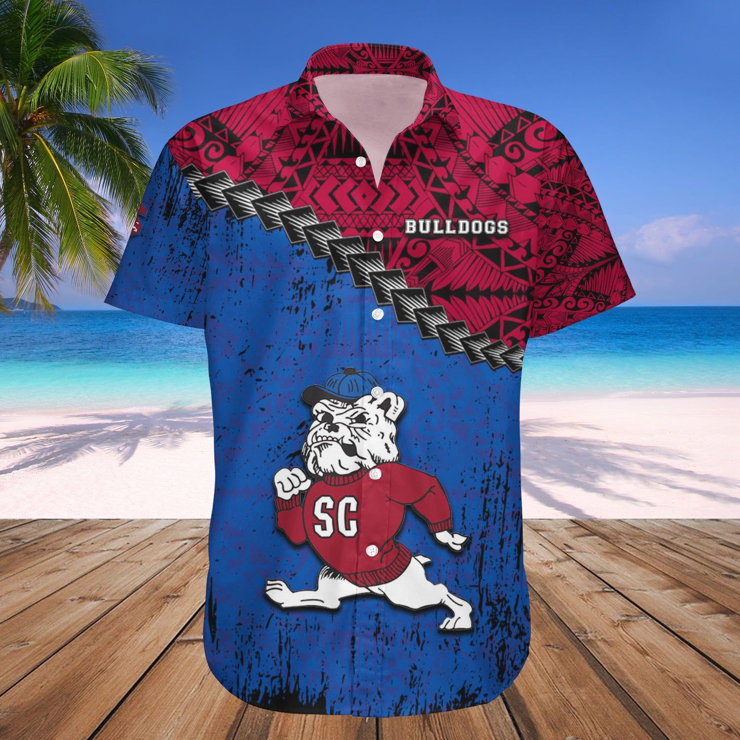 South Carolina State Bulldogs Hawaii Shirt Grunge Polynesian Tattoo – NCAA