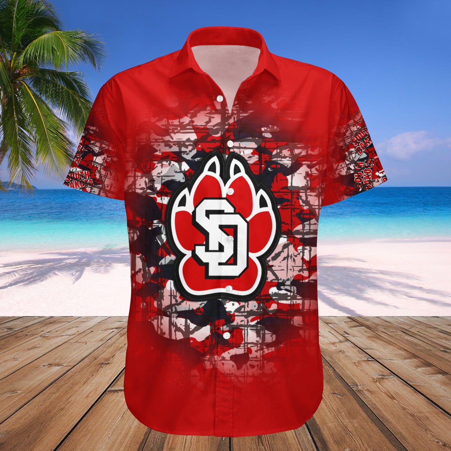 South Dakota Coyotes Hawaii Shirt Camouflage Vintage – NCAA