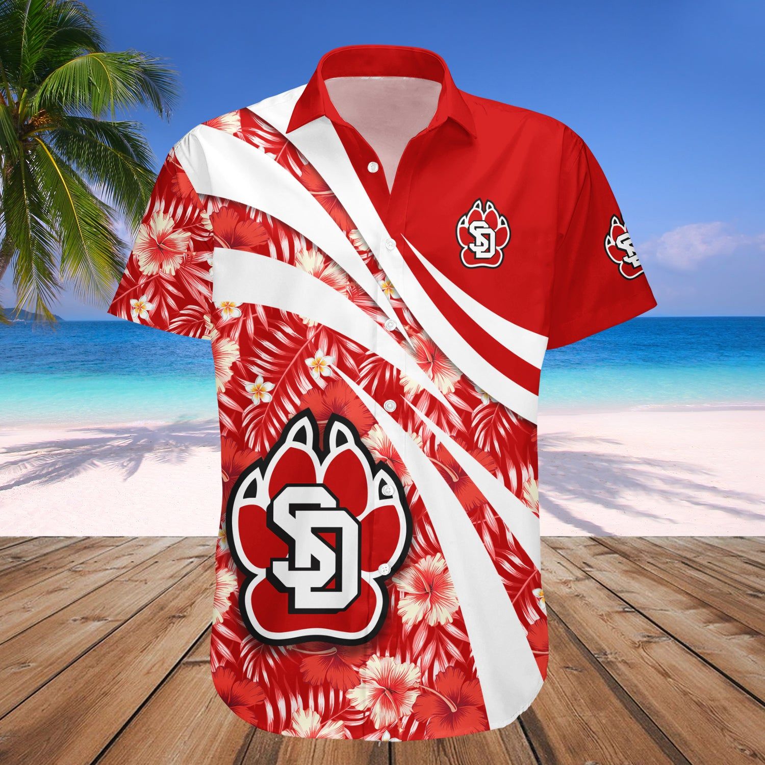 South Dakota Coyotes Hawaii Shirt Hibiscus Sport Style – NCAA