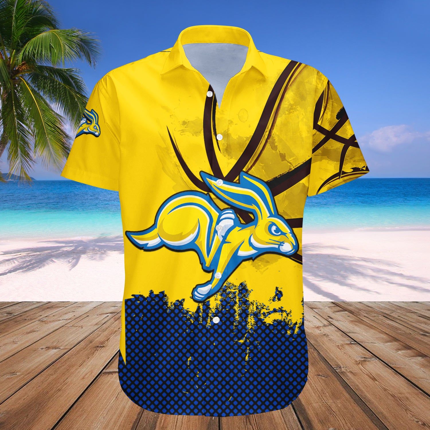 South Dakota State Jackrabbits Hawaii Shirt Basketball Net Grunge Pattern – NCAA