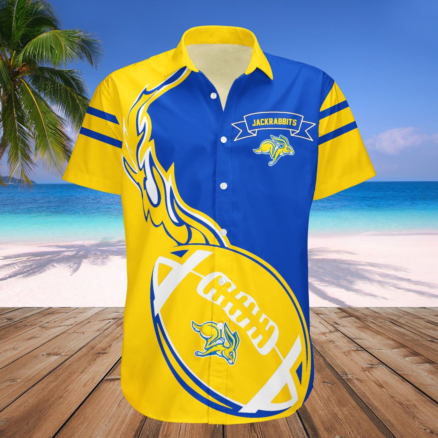South Dakota State Jackrabbits Hawaii Shirt Flame Ball – NCAA