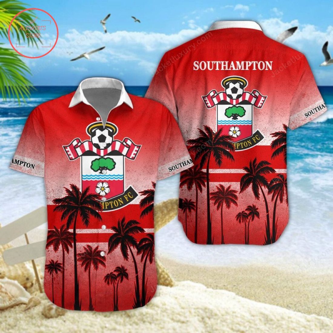Southampton Fc Coconut Tree Beach Trendy Hawaiian Shirt Aloha Shirt