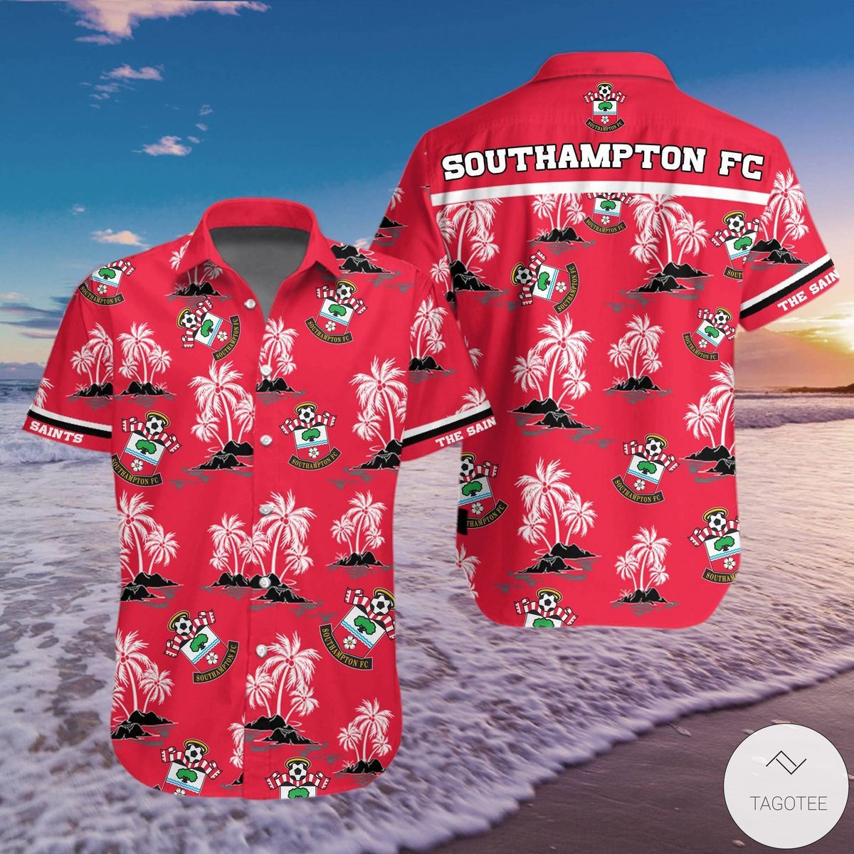 Southampton Fc Red Coconut Tree Island Hawaiian Shirt