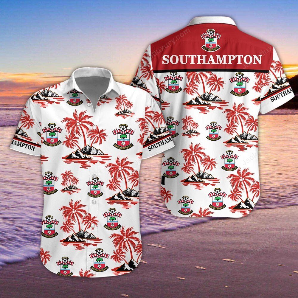 Southampton Fc White Coconut Tree Island Hawaiian Shirt
