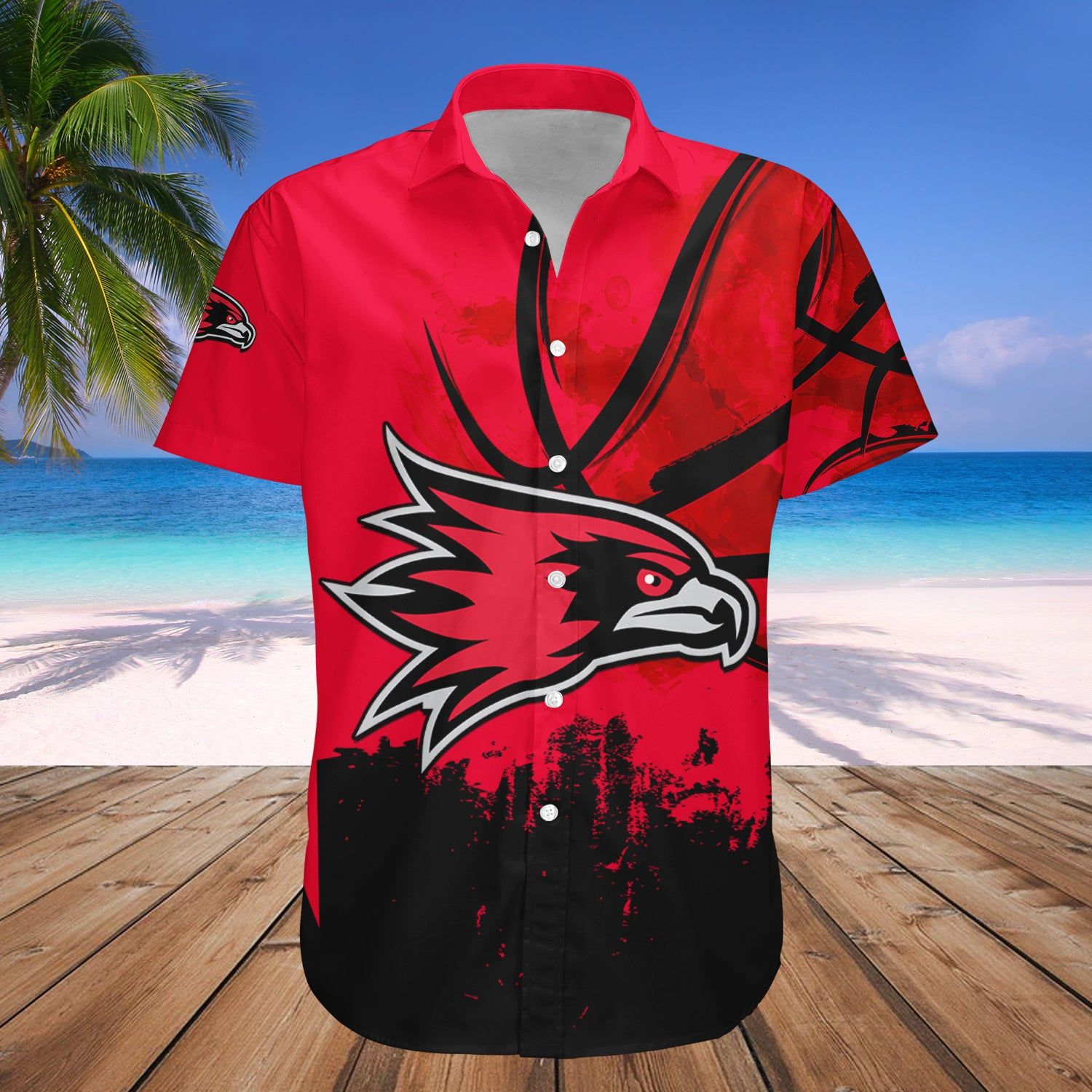 Southeast Missouri Redhawks Hawaii Shirt Basketball Net Grunge Pattern – NCAA
