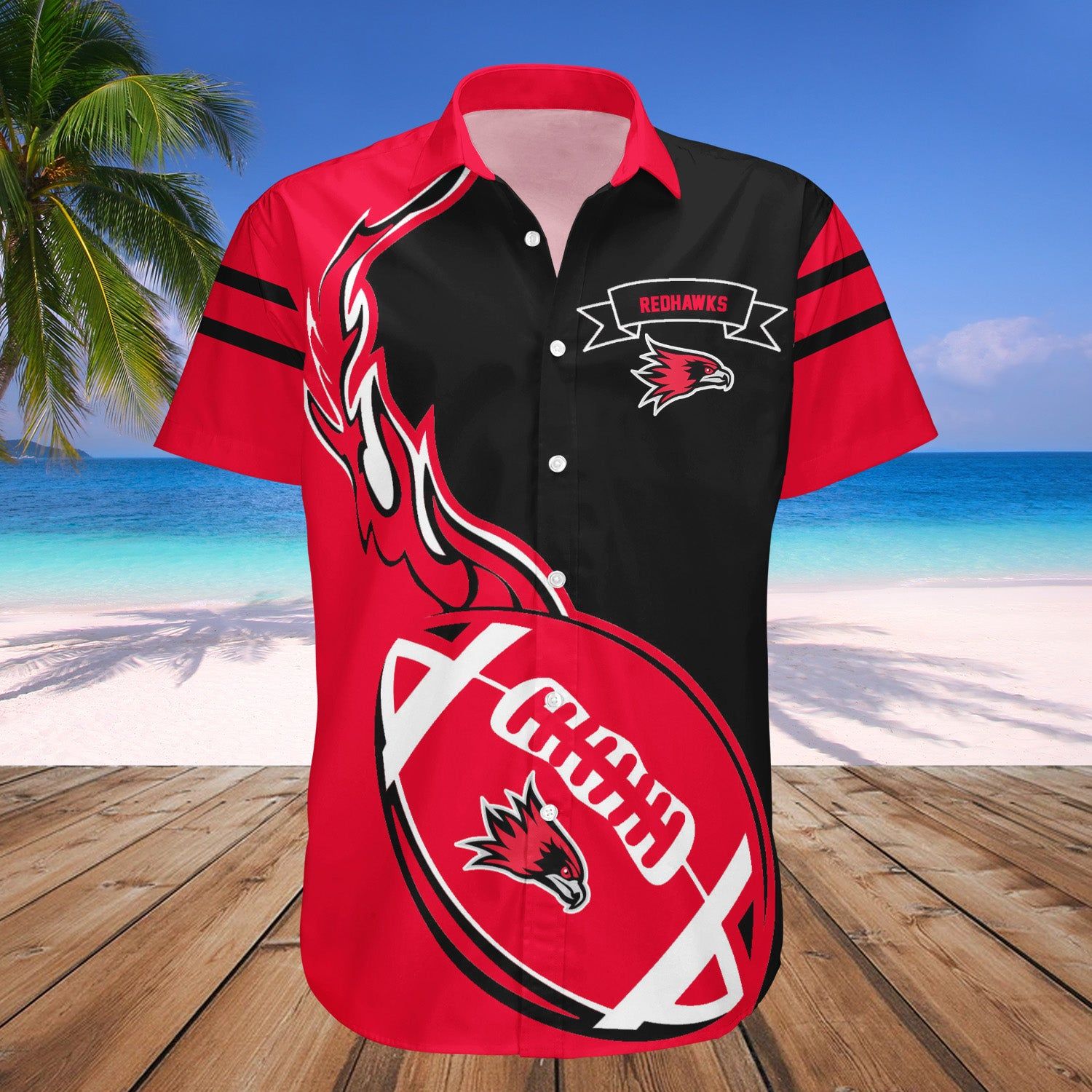 Southeast Missouri Redhawks Hawaii Shirt Flame Ball – NCAA
