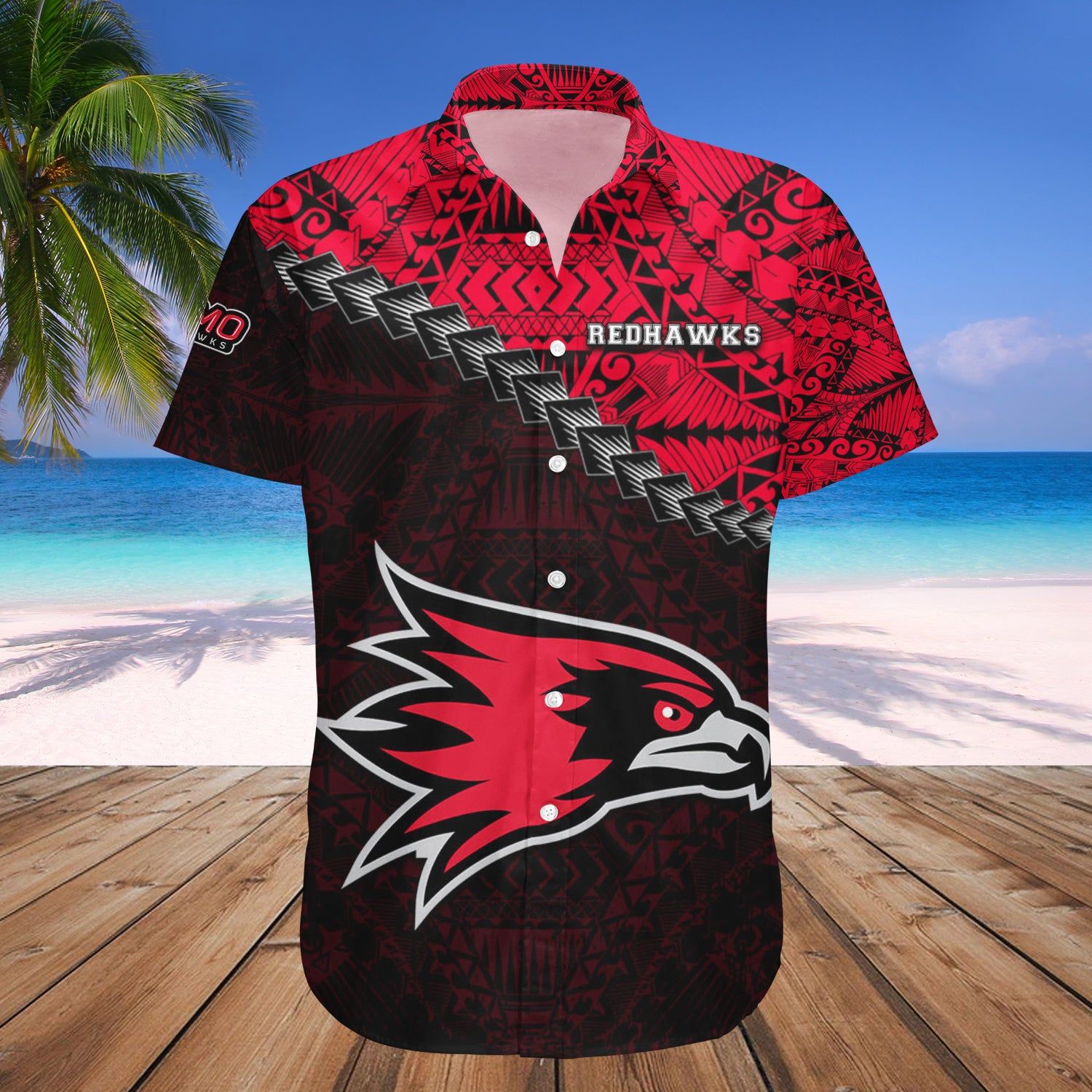 Southeast Missouri Redhawks Hawaii Shirt Grunge Polynesian Tattoo – NCAA