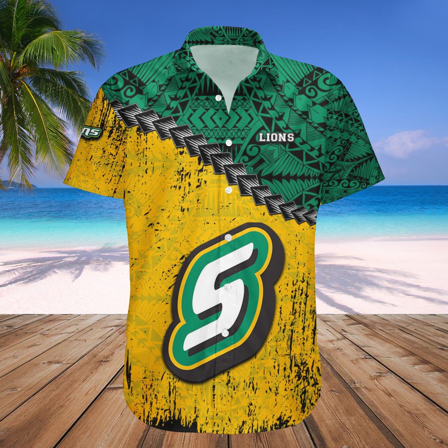 Southeastern Louisiana Lions Hawaii Shirt Grunge Polynesian Tattoo – NCAA