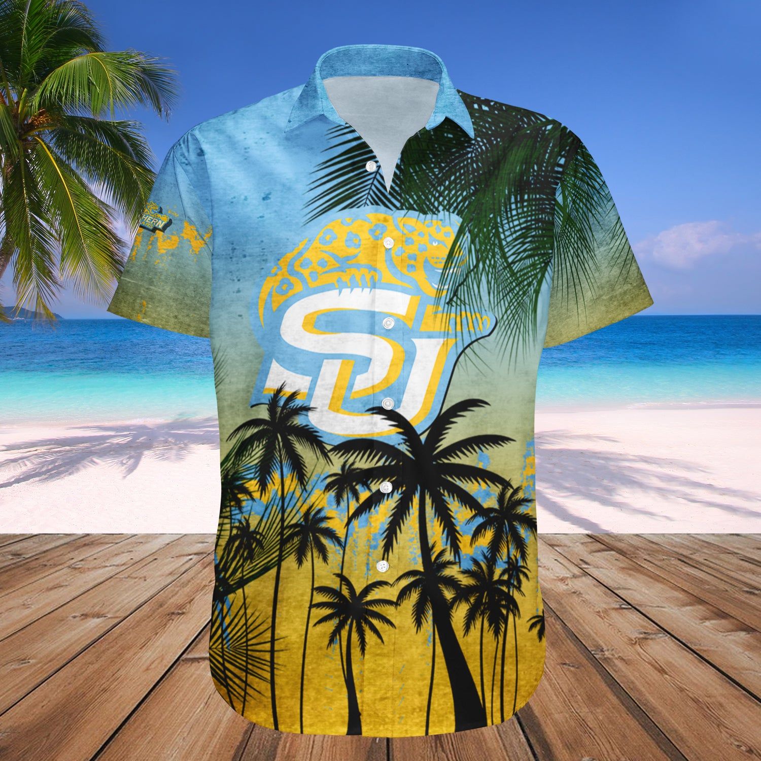 Southern Jaguars Hawaii Shirt Coconut Tree Tropical Grunge – NCAA