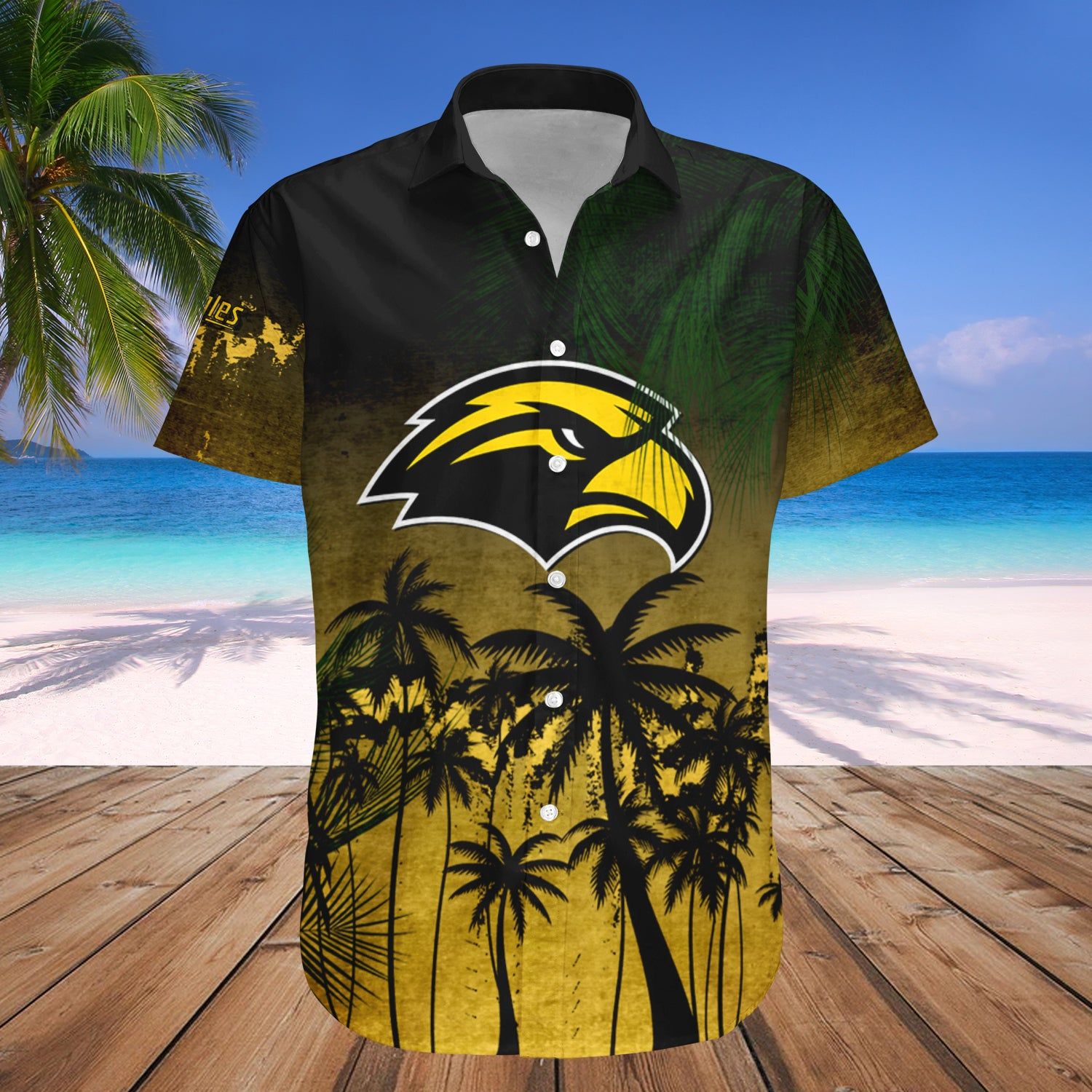Southern Miss Golden Eagles Hawaii Shirt Coconut Tree Tropical Grunge – NCAA
