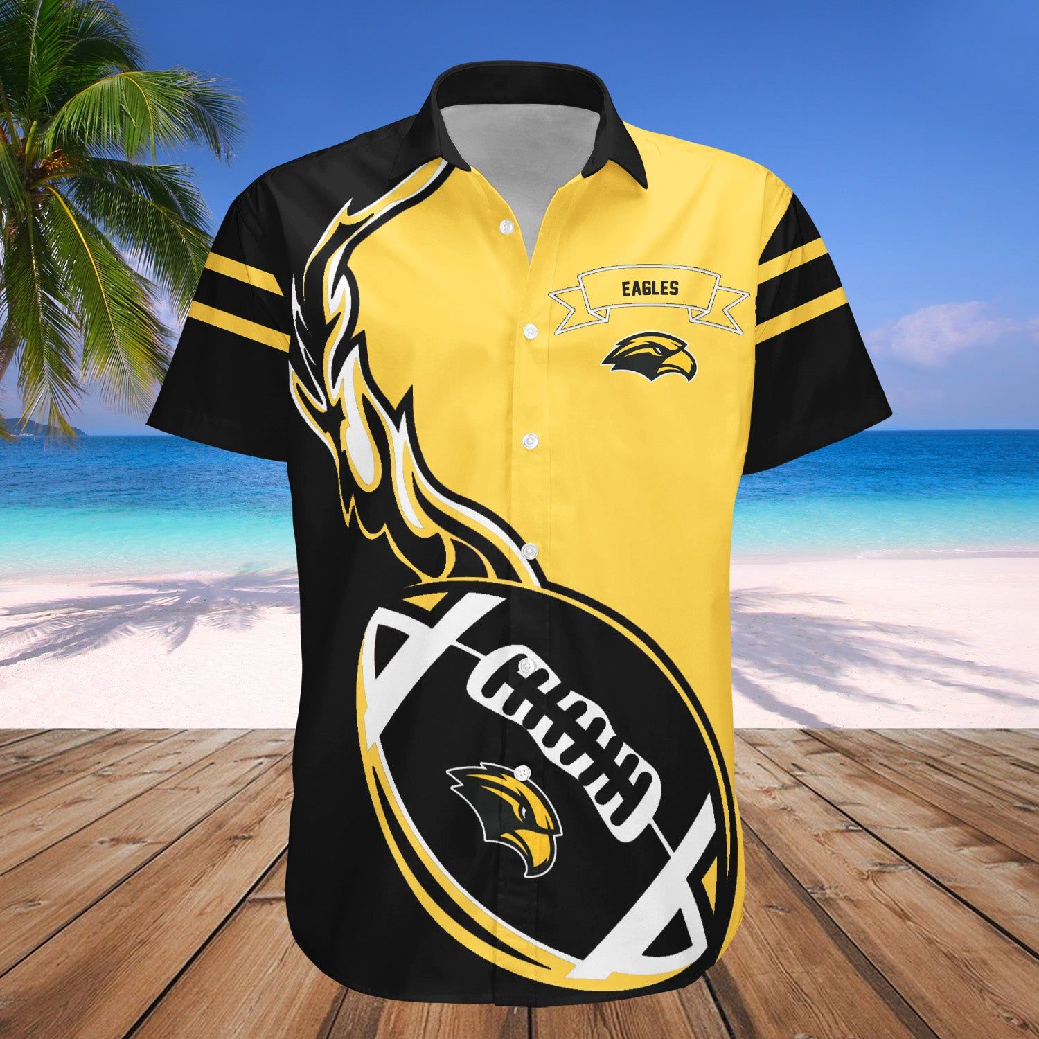Southern Miss Golden Eagles Hawaii Shirt Flame Ball – NCAA