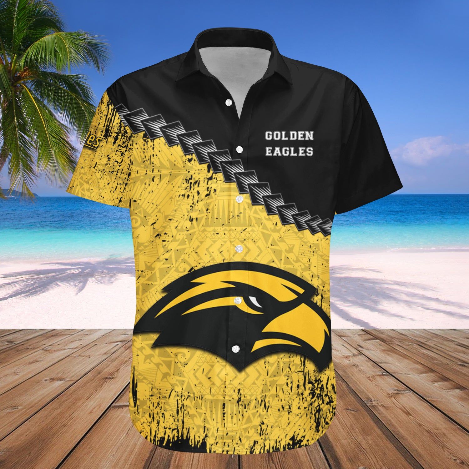 Southern Miss Golden Eagles Hawaii Shirt Grunge Polynesian Tattoo – NCAA