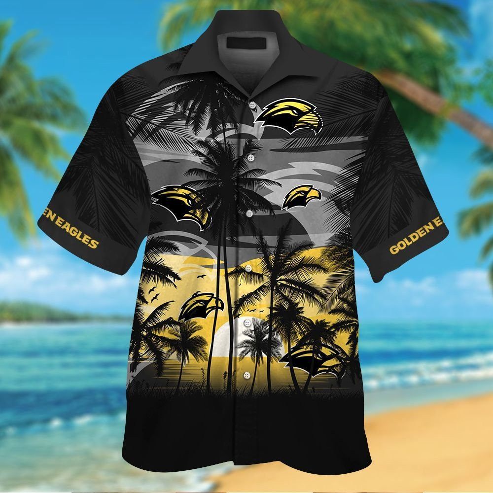 Southern Miss Golden Eagles Hawaiian Short Sleeve Button Up Shirt