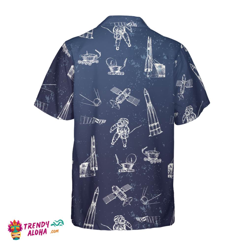 Spaceship And Spaceman Hawaiian Shirt