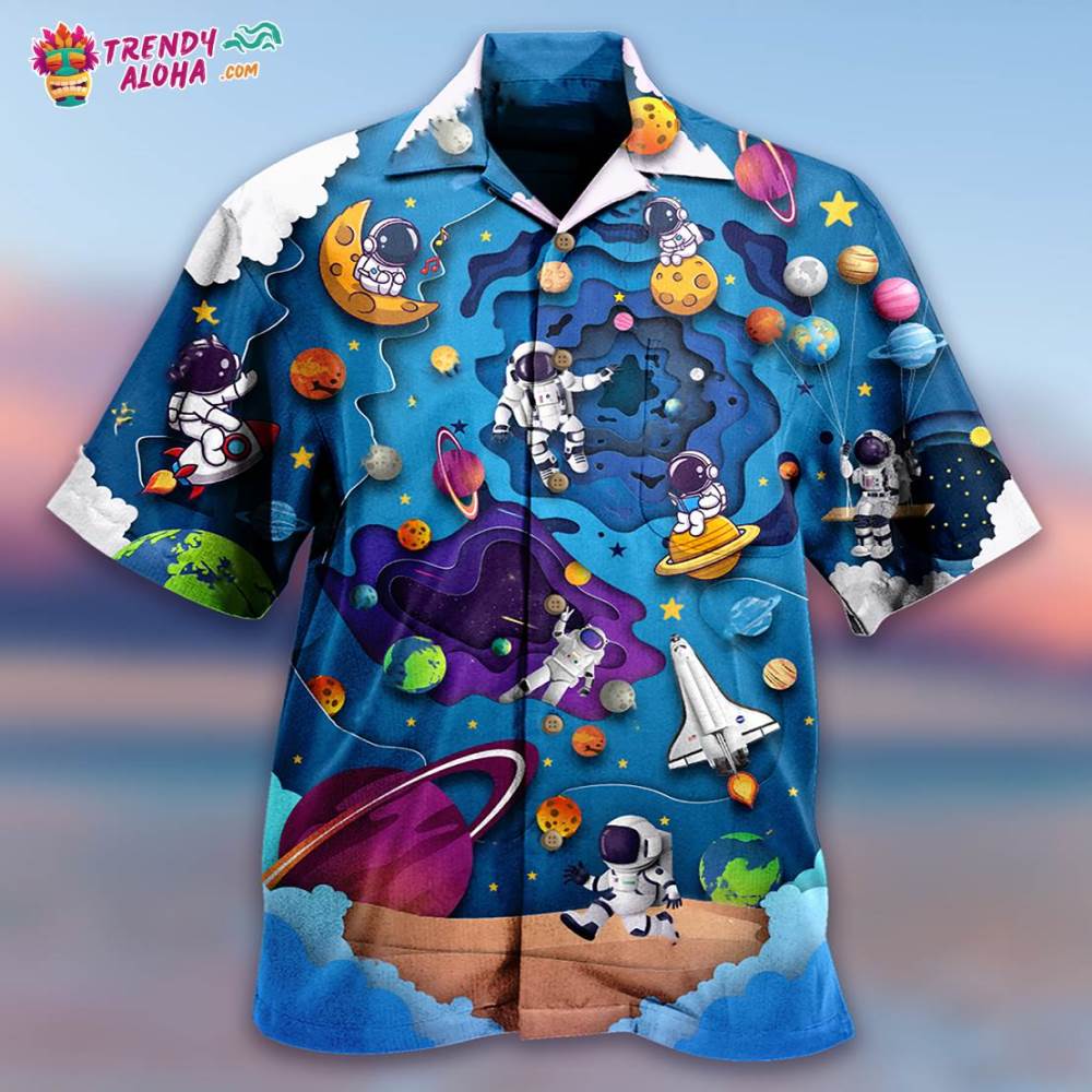 Spaceship Fly To Galaxy Hawaiian Shirt – Trendy Aloha