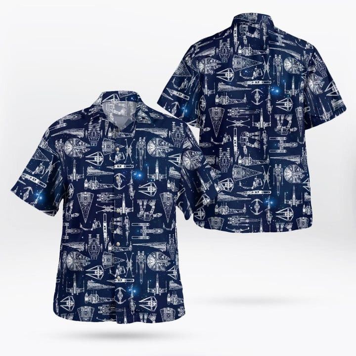 Spaceship Trendy Hawaiian Shirt