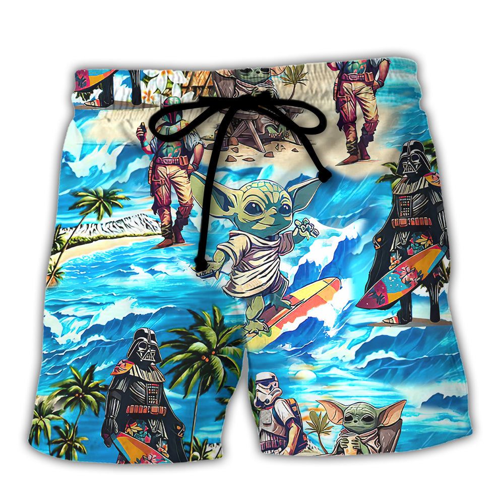 Special Starwars Surfing Trendy Aloha Hawaiian Beach Shorts Special Starwars Surfing Trendy Aloha Hawaiian Beach Shorts