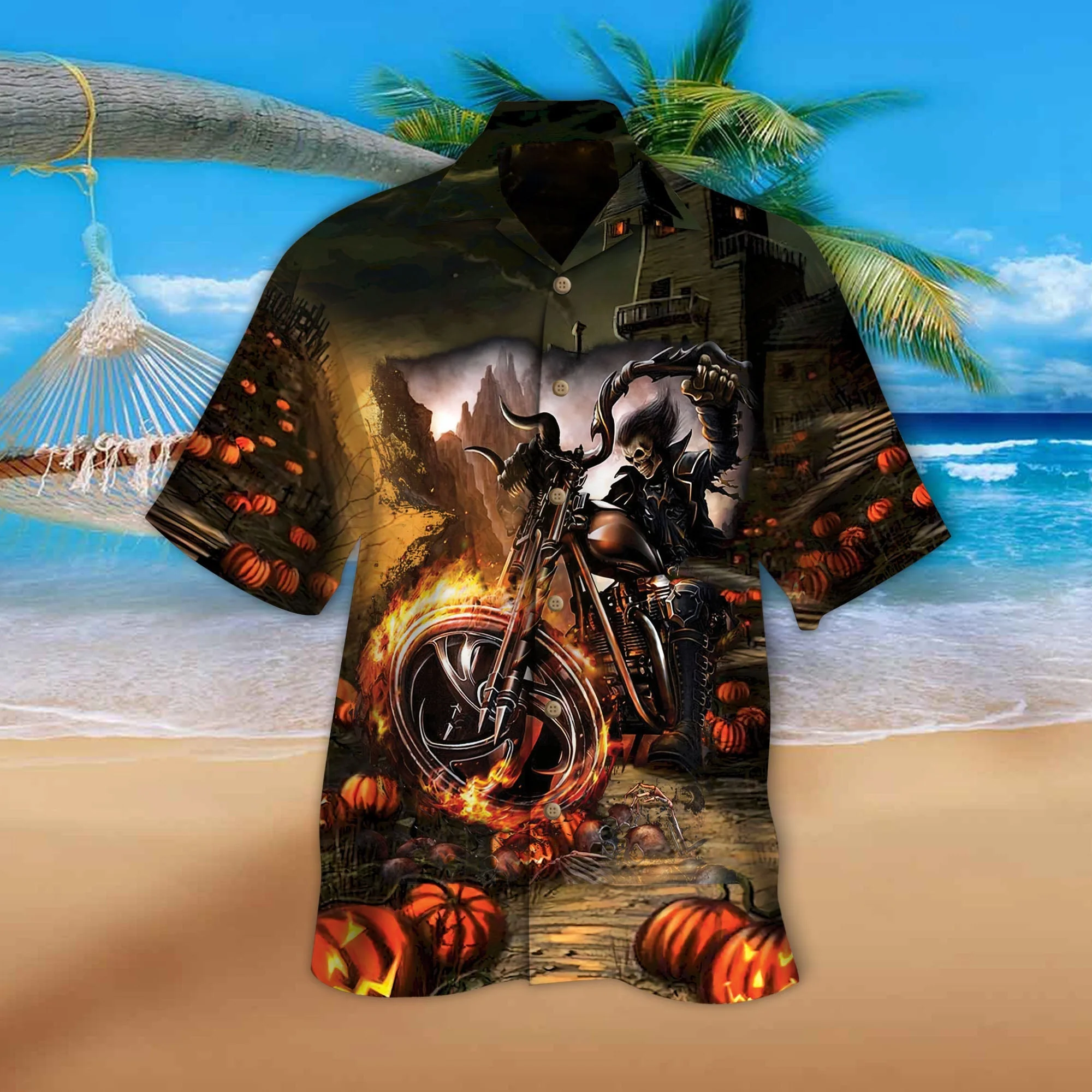 Speed King Of Halloween Festival Skull Trendy Hawaiian Shirt, Skull Lover Trendy Hawaiian Shirt For
