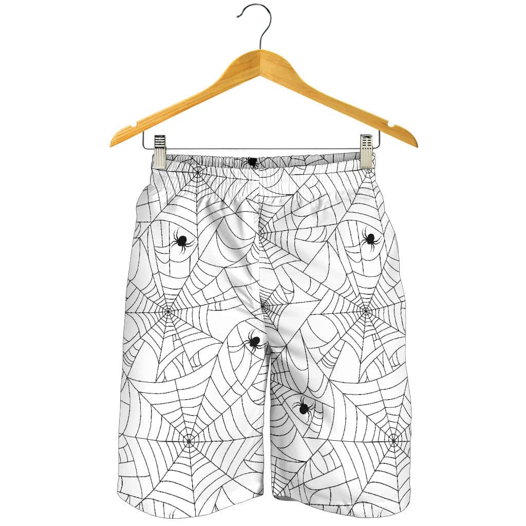 Spider Web Cobweb Pattern White Background For Men Women Kid Shorts