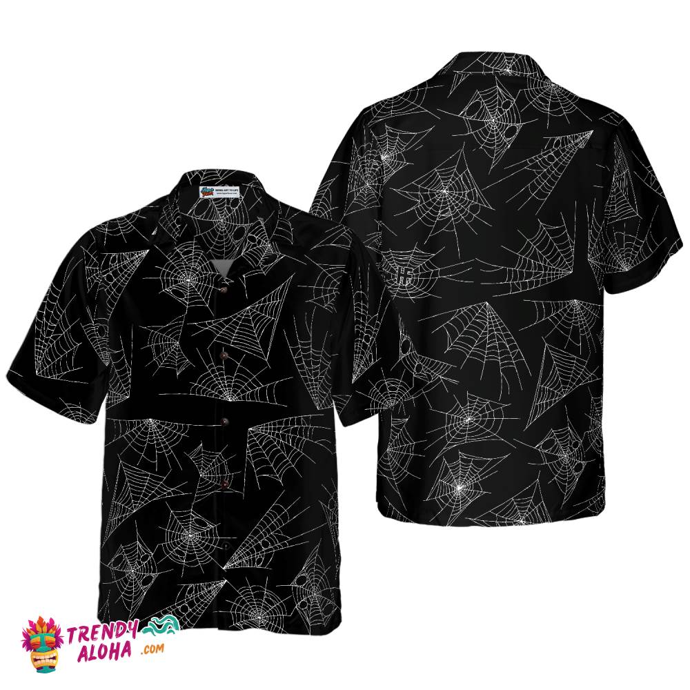 Spider Web Goth Hawaiian Shirt