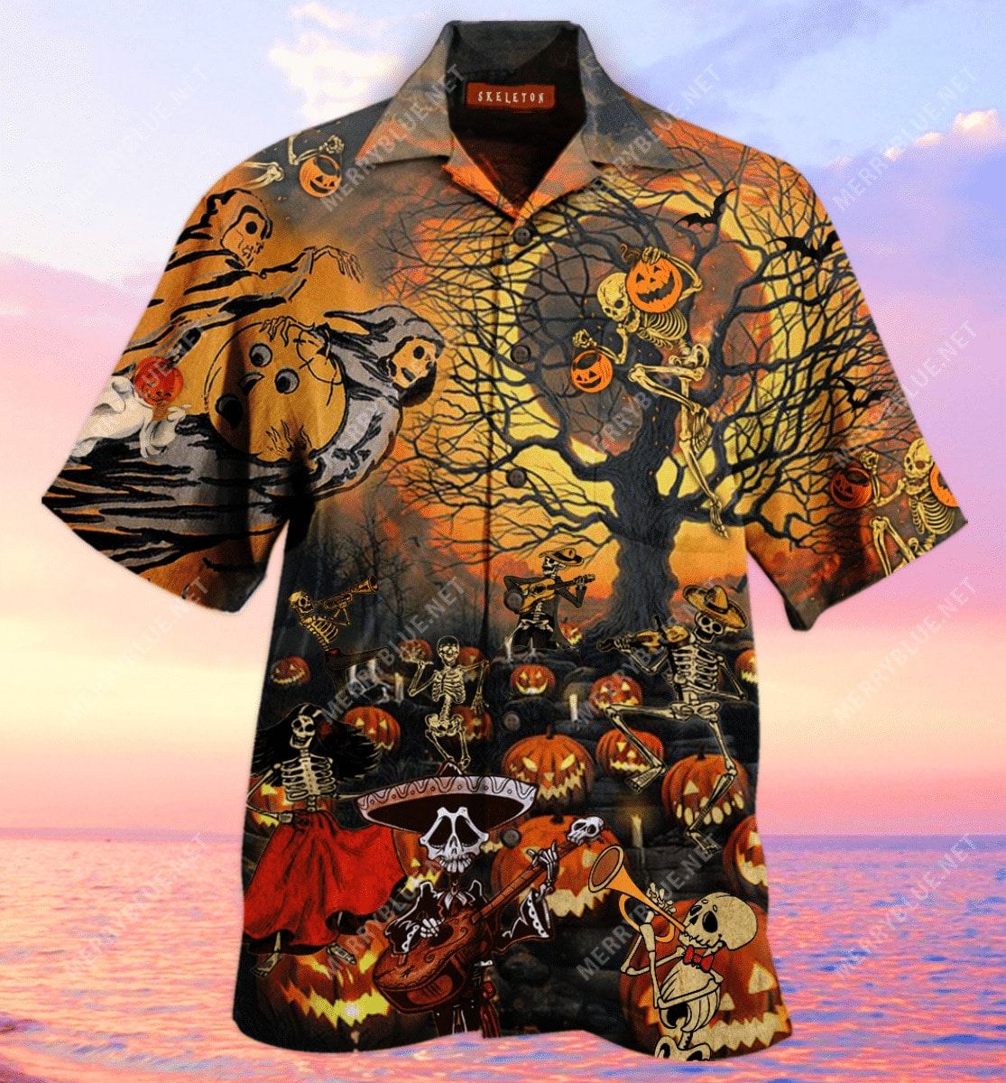 Spine Chilling Skeleton Halloween Festive Hawaiian Shirt