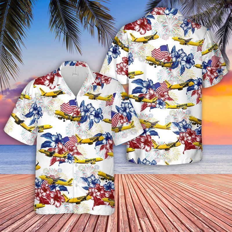 Spirit Airlines Airbus  4Th Of July Trendy Hawaiian Shirt
