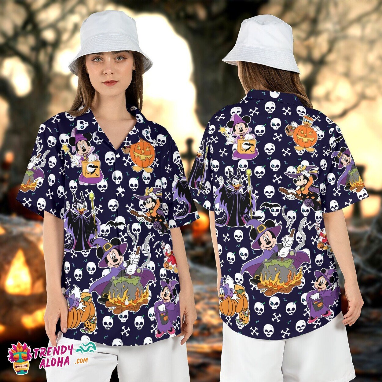 Spooky Minnie Daisy Witch Maleficent Halloween Disney Aloha
