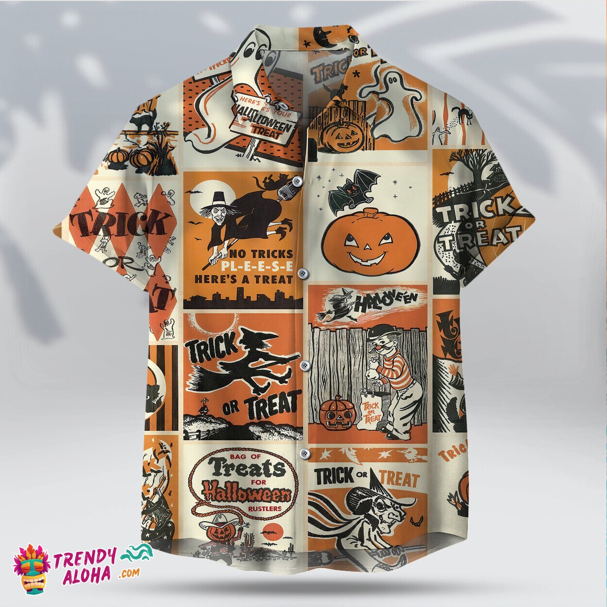 Spooky Season Pumpkin 3D Unisex Retro Hawaiian Halloween Top