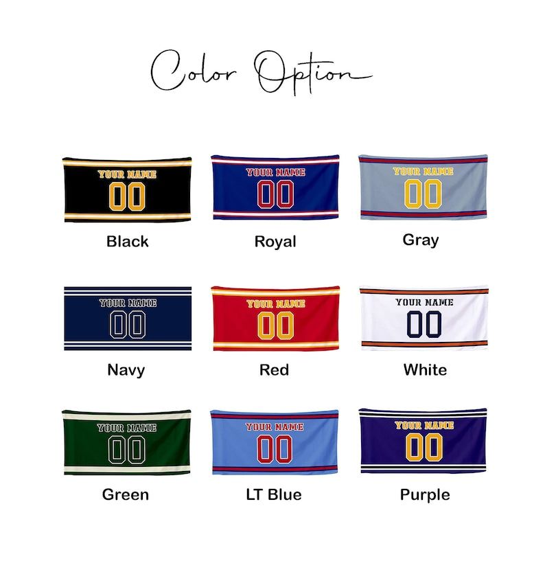 Sports Design Personalized Name Beach Towels Pool Vacation Birthday
