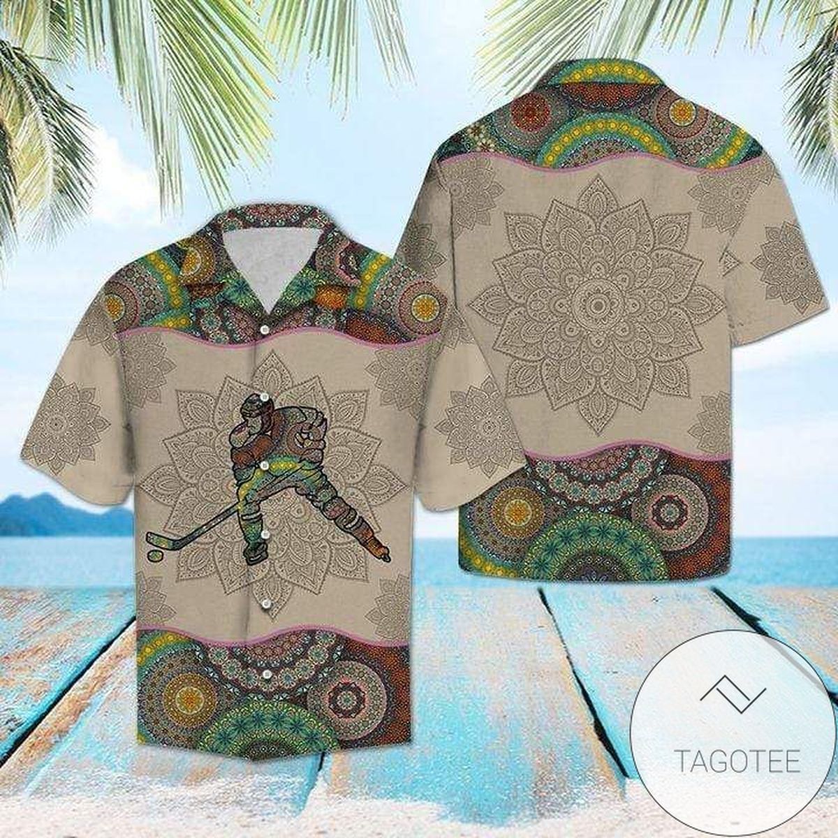 Sporty Bohemian Hockey Theme Embodied In A Perfect Hawaiian Shirt Design