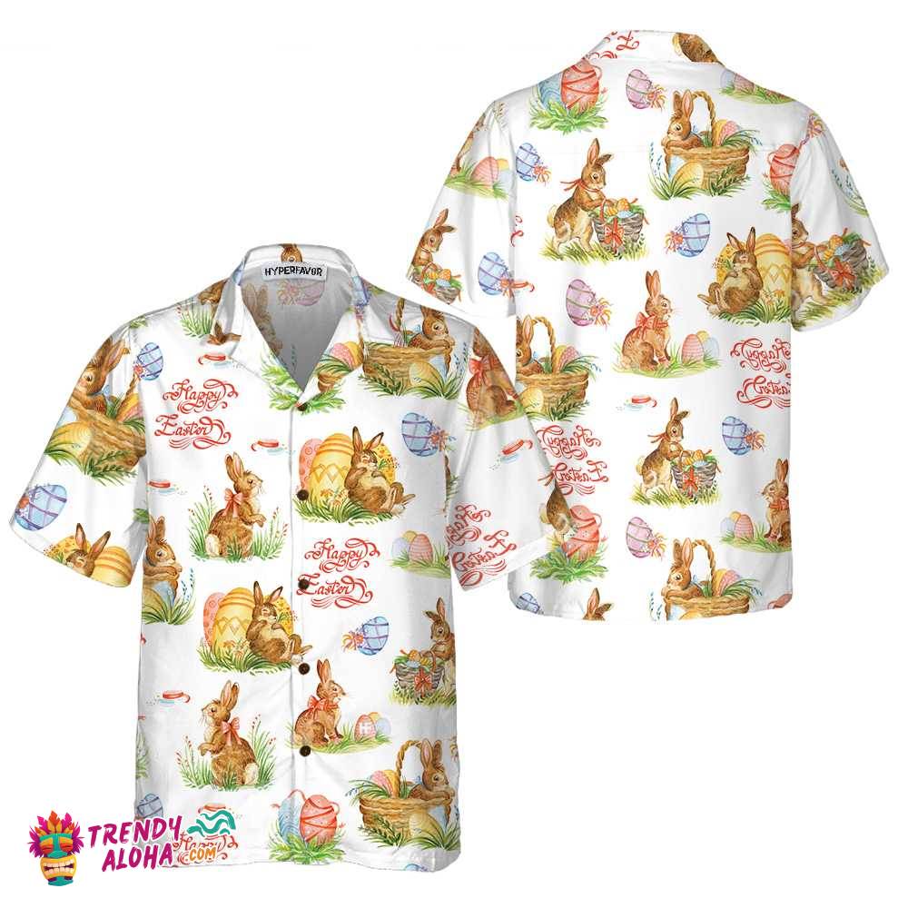 Spring Easter Hawaiian Shirt, Easter Bunny Shirt, Easter Shirt For Men & Women