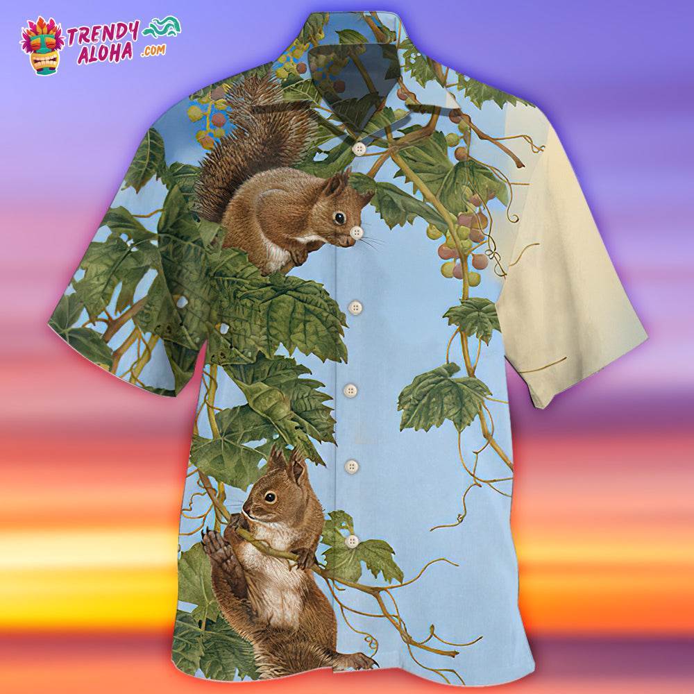 Squirrel Tree Climbing Hawaiian Shirt – Trendy Aloha
