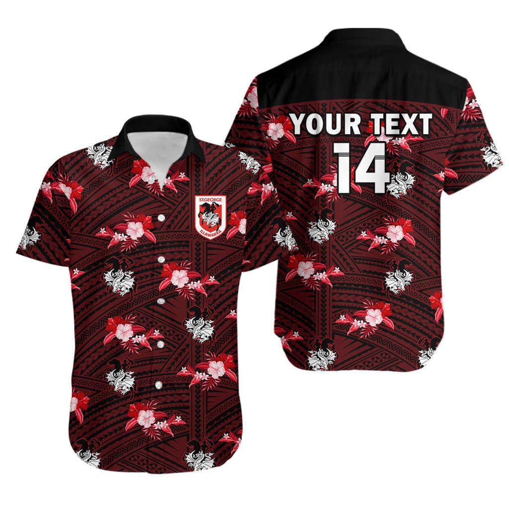 St George Dragons 2023 NRL Hawaiian Personalized Fire Dance Tee