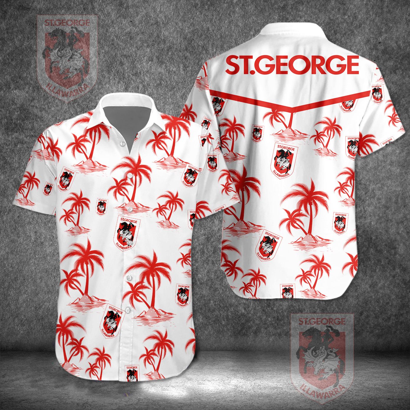 St George Illawarra Dragons NRL Hawaiian Fan Shirt Fire Breath