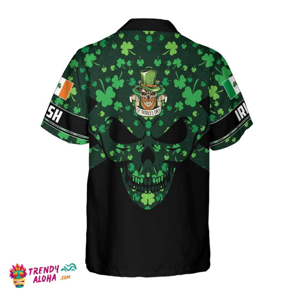 St Patrick’S Day Skull Hawaiian Shirt, St. Patricks Day Shirt, Cool St Patrick’s Day Gift