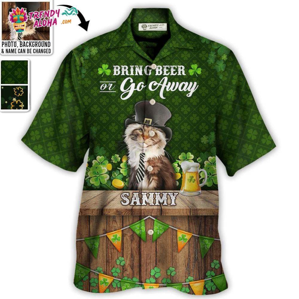 St Patrick’S Beer Cat Dog Lover Lucky Custom Photo Personalized – Hawaiian Shirt – Personalized Photo Gifts Hawaiian Shirt – Trendy Aloha