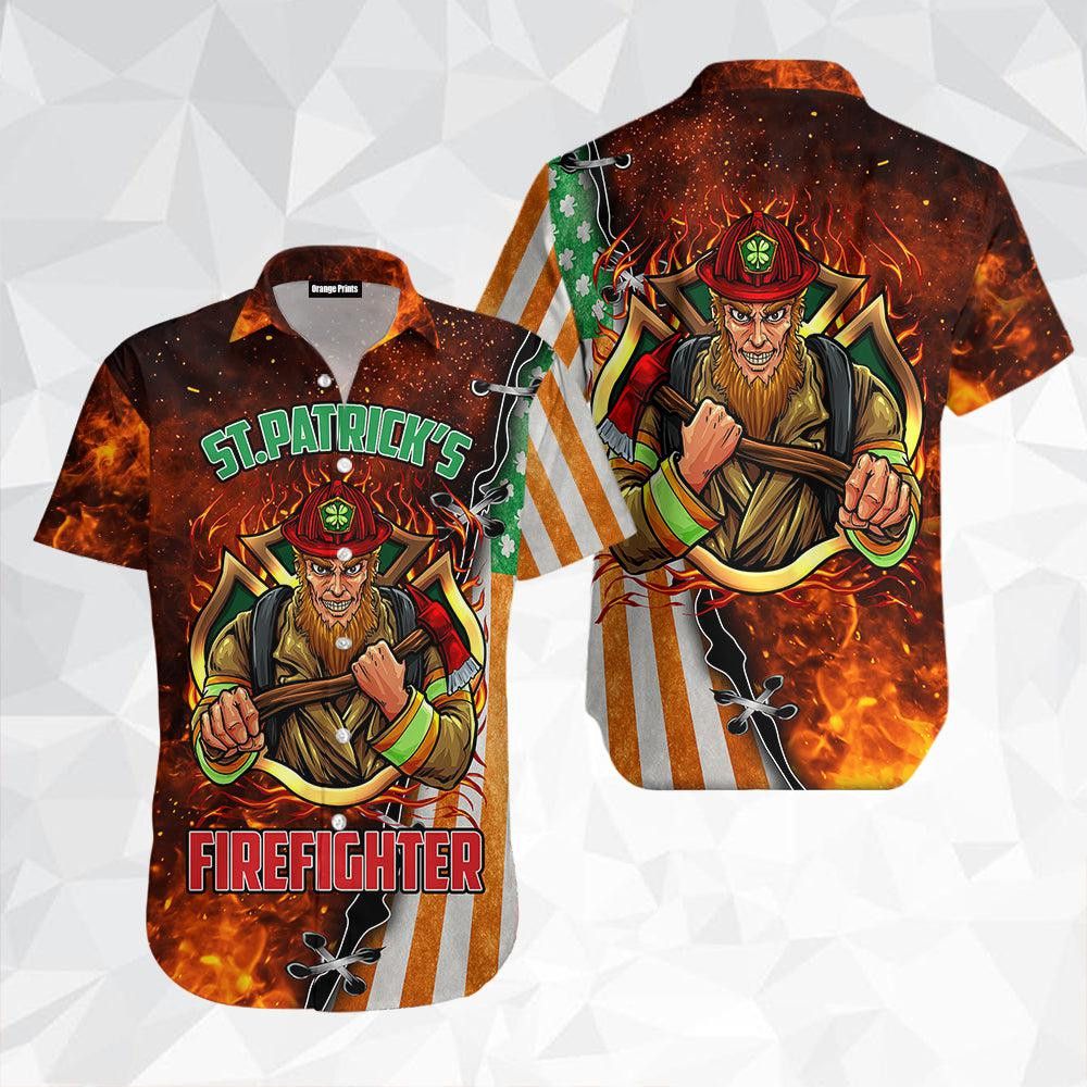 St PatrickS Day Firefighter Hawaiian Shirt For