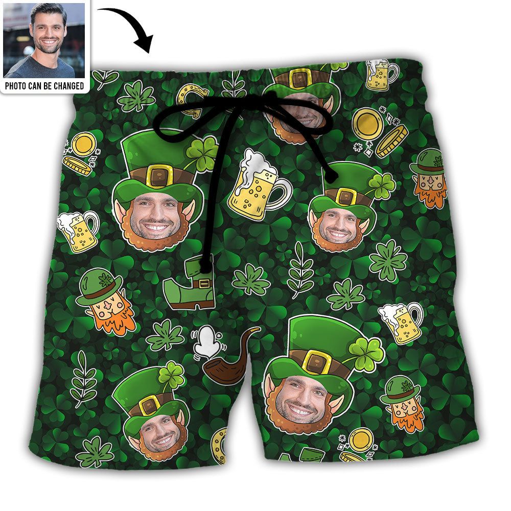 St Patricks Day Happy Coin Shamrock Lucky Custom Photo Trendy Aloha Hawaiian Beach Shorts – Personalized Photo Gifts St Patricks Day Happy Coin Shamrock Lucky Custom Photo Trendy Aloha Hawaiian Beach Shorts – Personalized Photo Gifts