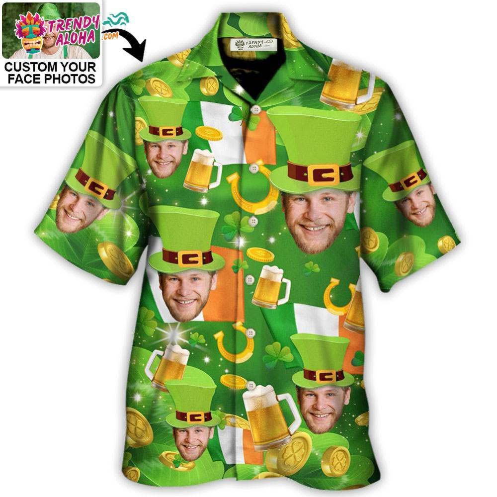 St Patrick’S Day Happy Funny Gift Custom Photo – Hawaiian Shirt – Personalized Photo Gifts Hawaiian Shirt – Trendy Aloha