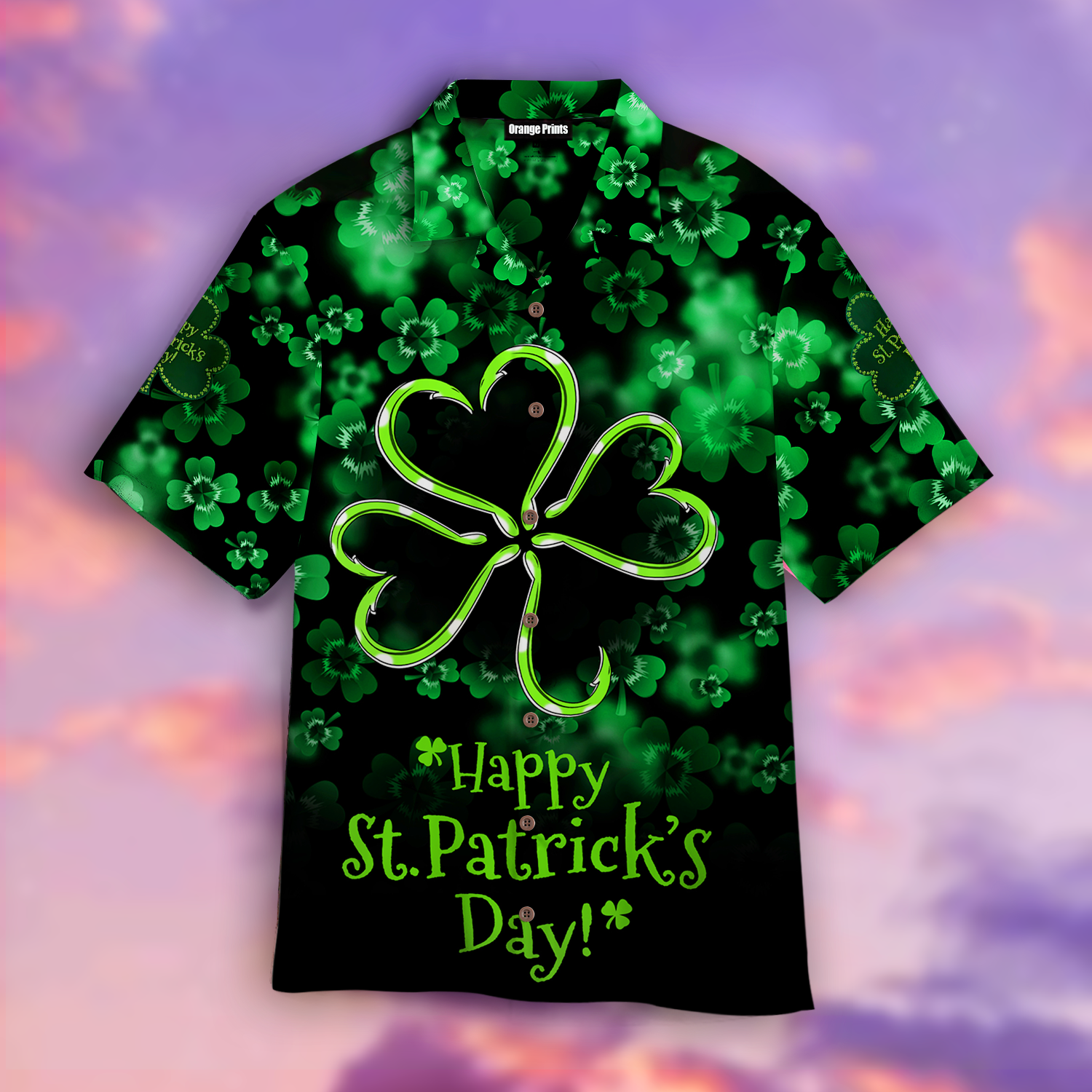 St Patrick’s Day Hawaii Shirt Clover Happy St Patrick’s Day Black Green Aloha Shirt St Patrick’s Day Shirt