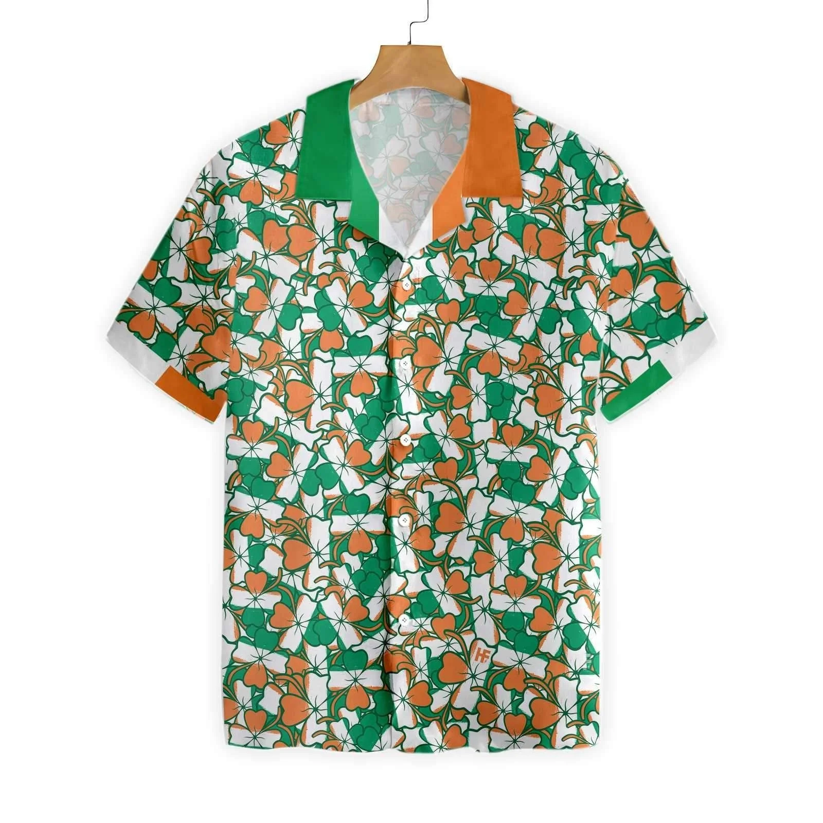 St Patricks Day Hawaii Shirt Ireland Four Leaf Clover Pattern Aloha Shirt St Patricks Day Hawaiian Shirt