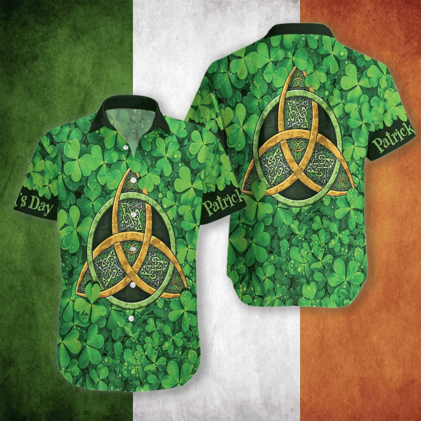St Patricks Day Hawaii Shirt Irish Celtic Knot Clover Green Aloha Shirt St Patricks Day Hawaiian Shirt
