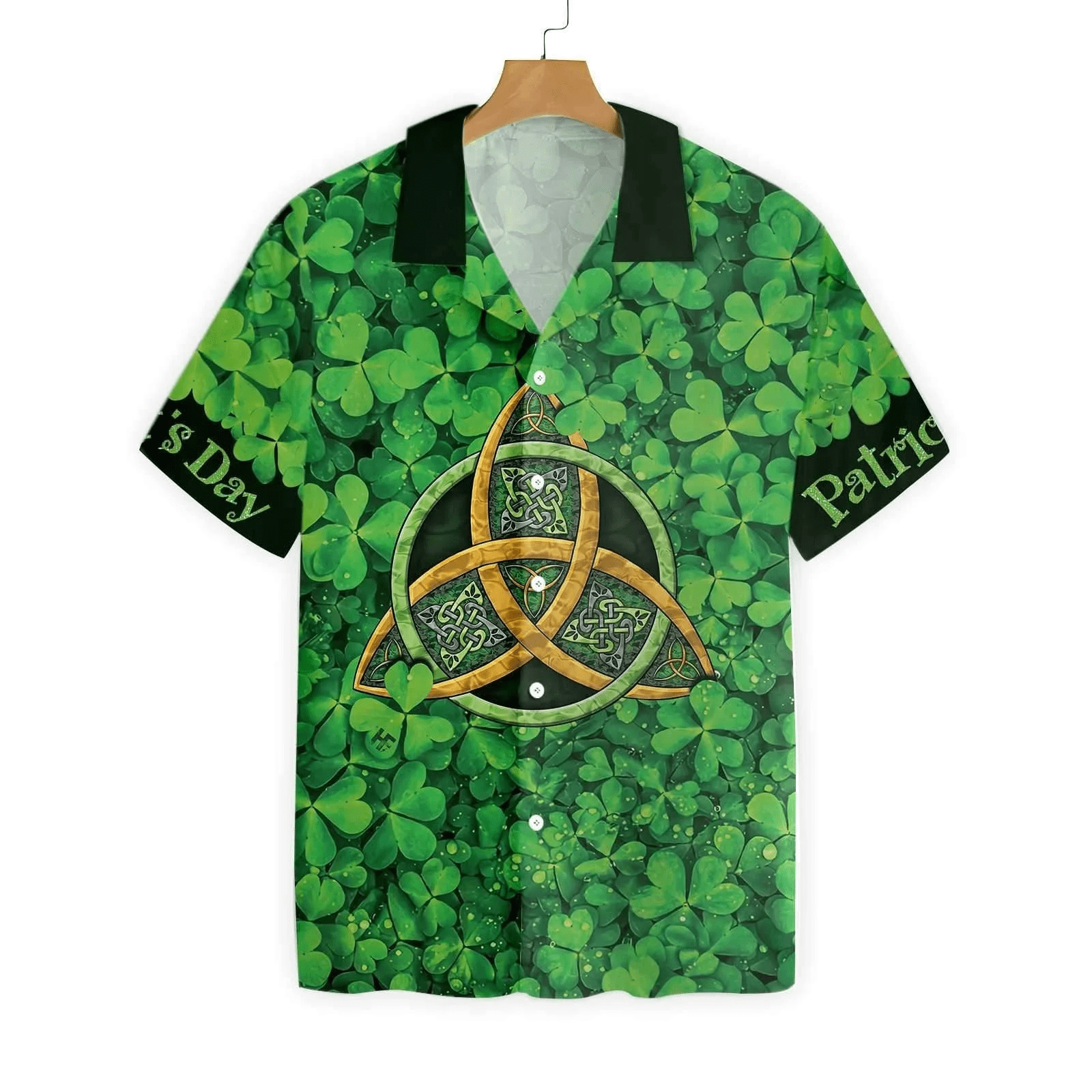 St Patrick’s Day Hawaii Shirt Irish Celtic Knot Clover Green Aloha Shirt St Patrick’s Day Trendy Hawaiian Shirt
